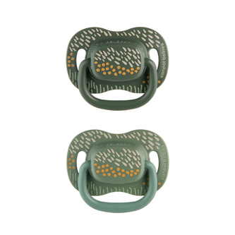 Canpol babies Set symetrických silikonových dudlíků MOUNTAINS 0-6m 2ks zelený