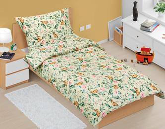 Povlečení bavlněné Junior - zajíček v lupení - 140x200, 70x90 cm Povlečení bavlněné Junior - zajíček v lupení - 140x200, 70x90 cm