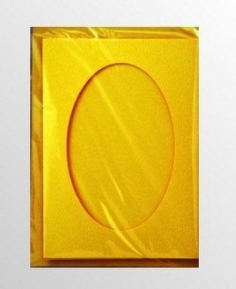 Karta passepartout + koperta żólta 5szt