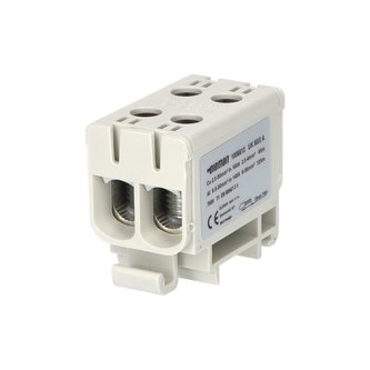 Svorka univerzální UK 50/2 A, 160A, 1pól., AL/CU, krytá, šedá, na DIN