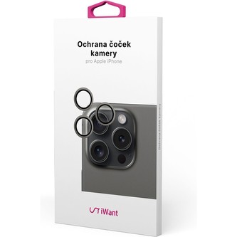 iWant ochrana čoček na kameru iPhone 15 Pro/15 Pro Max černá
