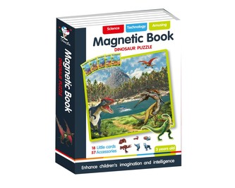 Magnetická kniha skládačky dinosauři 75 ks
