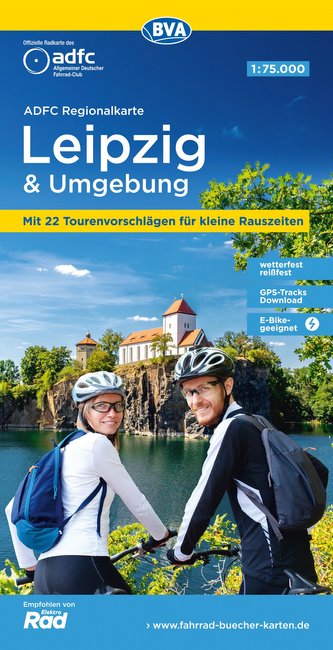 ADFC-Regionalkarte Leipzig und Umgebung, 1:75.000, mit Tagestourenvorschlägen, reiß- und wetterfest, E-Bike-geeignet, GPS-Tracks