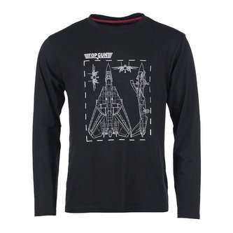 Triko TOP GUN dlouhý rukáv ČERNÉ vel.XL