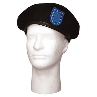 Baret US ČERNÝ s BLUE FLASH vel.7.75 (62 cm)