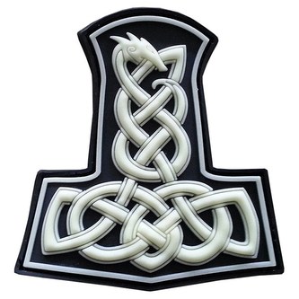 Nášivka Thórovo kladivo DRAGON svítící GLOW IN THE DARK