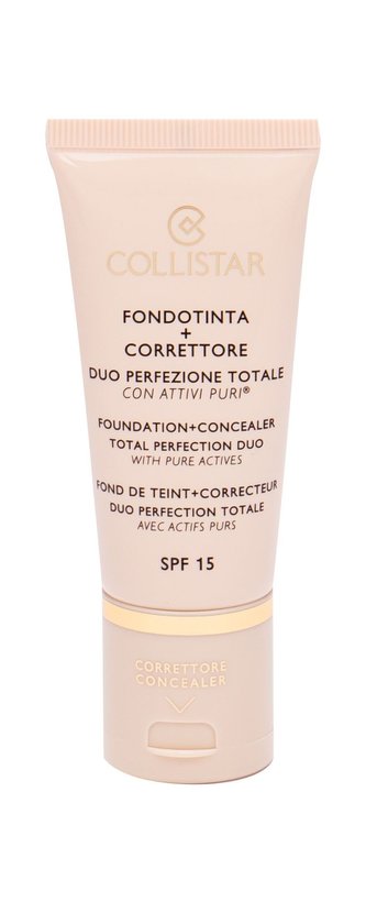 Collistar Foundation + Concealer Makeup 30 ml 1 SPF15 pro ženy Collistar Foundation + Concealer Makeup 30 ml 1 SPF15 pro ženy