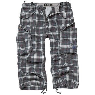 Kraťasy 3/4 INDUSTRY vintage ŠEDO/ČERNO/FIALOVÉ kostkované vel.XL