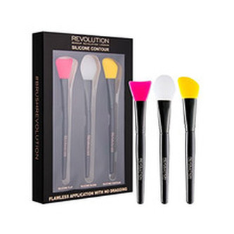 Makeup Revolution London Brushes plochý štětec 1 ks + blendovací štětec 1 ks + štětec pro konturování 1 ks