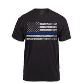 Triko THIN BLUE LINE US vlajka ČERNÉ vel.XL