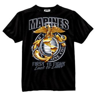 Triko USMC MARINES GLOBE & ANCHOR ČERNÉ vel.XXL