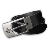 Opasek kožený přezka ČESKÝ LEV 40 mm klasik ČERNÝ vel.100 cm