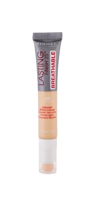 Rimmel London Lasting Finish Korektor Breathable 7 ml 001 Light Ivory 25HR pro ženy