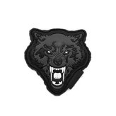 Nášivka řvoucí VLK plast velcro ČERNO/ŠEDÁ