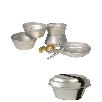 Nádobí ALU na vaření 3 dílná sada s vařičem na líh