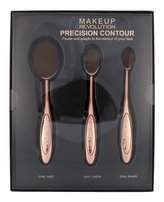 Makeup Revolution London Brushes kosmetický štětec na tvář 1 ks střední + kosmetický štětec na tvář 1 ks malý + kosmetický štětec na tvářenku 1 ks
