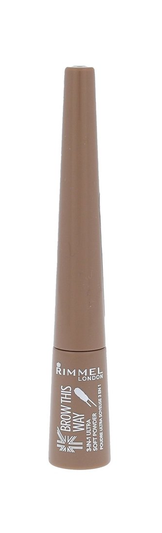 Rimmel London Brow This Way Pudr na obočí 3in1 Ultra Soft Powder 0,7 g 001 Light Brown pro ženy