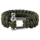 Náramek SURVIVAL PARACORD D-SHACKLE ZELENÝ