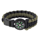Náramek SURVIVAL PARACORD s kompasem ZELENO-ČERNÝ vel.7
