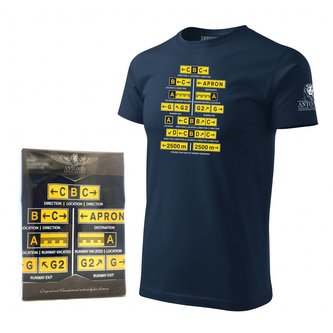 Triko s dopravním značením na letišti MARKING MODRÉ vel.XL