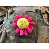 Nášivka SUNNY PINKI květina velcro PLYŠOVÁ