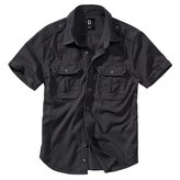 Košile styl VINTAGE krátký rukáv ČERNÁ vel.4XL