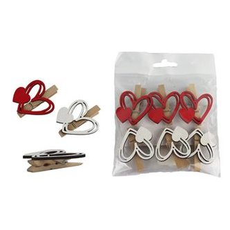 Klip srdce, 6 ks D6032