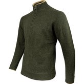 Svetr ASHCOMBE se zipem jehněčí vlna DARK OLIVE vel.3XL