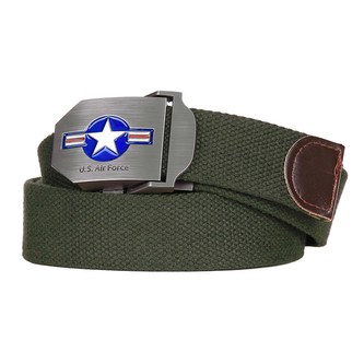 Opasek USAF WWII plátěný ZELENÝ vel.130 cm