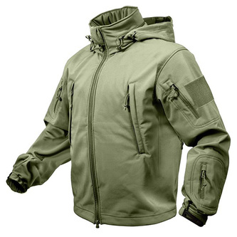 Bunda TACTICAL s kapucí softshell ZELENÁ vel.XXL