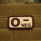 Nášivka KREV 0 NEG plast DESERT