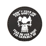 Nášivka DON´T FEAR ME velcro plastová GLOW IN THE DARK