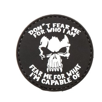 Nášivka DON´T FEAR ME velcro plastová GLOW IN THE DARK