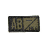 Nášivka krevní skupina AB NEG VELCRO ZELENÁ