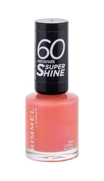 Rimmel London 60 Seconds Lak na nehty Super Shine 8 ml 406 Coral Blush pro ženy