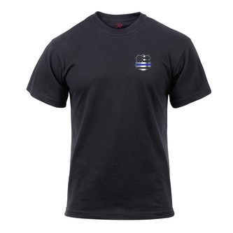Triko THIN BLUE LINE US odznak vlajka ČERNÉ vel.3XL