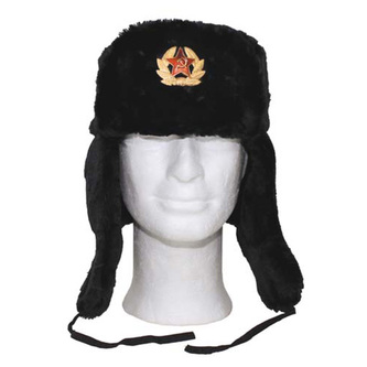 Beranice / Uschanka ruská se znakem ČERNÁ vel.XL / 61cm