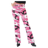 Kalhoty dámské STRETCH FLARE PINK CAMO vel.5-6