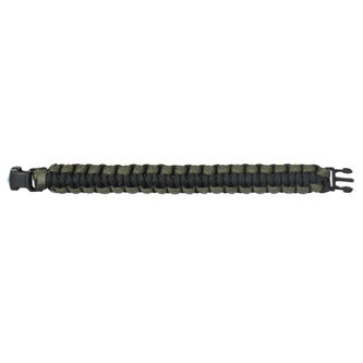 Náramek SURVIVAL PARACORD OLIV-ČERNÝ 17,5 cm