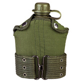 Láhev polní plast s obalem a opaskem ZELENÁ