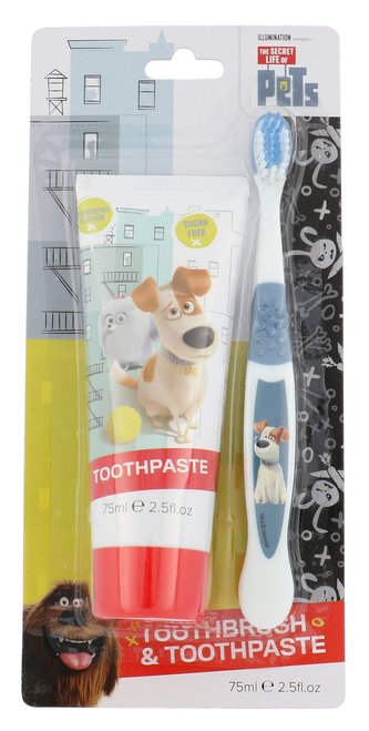 Universal The Secret Life Of Pets zubní pasta 75 ml + zubní kartáček 1 ks