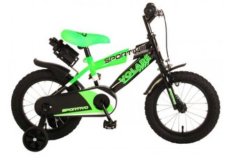 VOLARE - Detský bicykel pre chlapcov Sportivo Neon Green Black 14"- zložený na 95 %