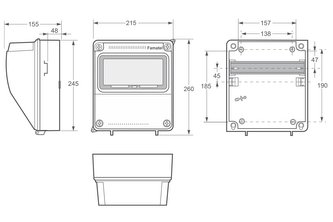 v160 - ZSF20100000.0 /3957  Zás.skříň IP54 jištěná bez chrániče