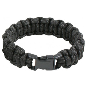 Náramek SURVIVAL PARACORD ČERNÝ 23 cm