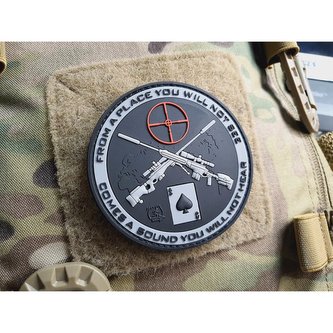 Nášivka SNIPER DEATH SPADE plast velcro ČERNÁ SWAT