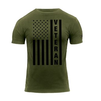 Triko VETERAN s US vlajkou ZELENÉ vel.3XL