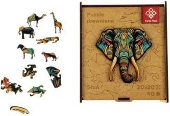 Puzzle "Elephant", dřevěné, A4, 90 ks, PANTA PLAST 0422-0004-01