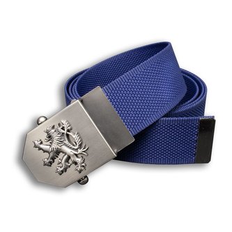 Opasek přezka 3D motiv "ČESKÝ LEV" MODRÝ
