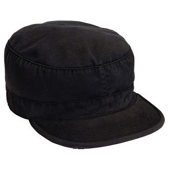 Čepice VINTAGE FATIGUE ČERNÁ vel.XS (6 3/4)