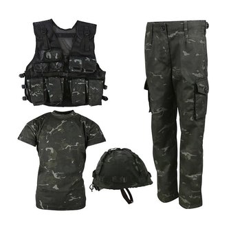 Komplet dětský taktický ARMY COMBO BTP BLACK vel.7-8